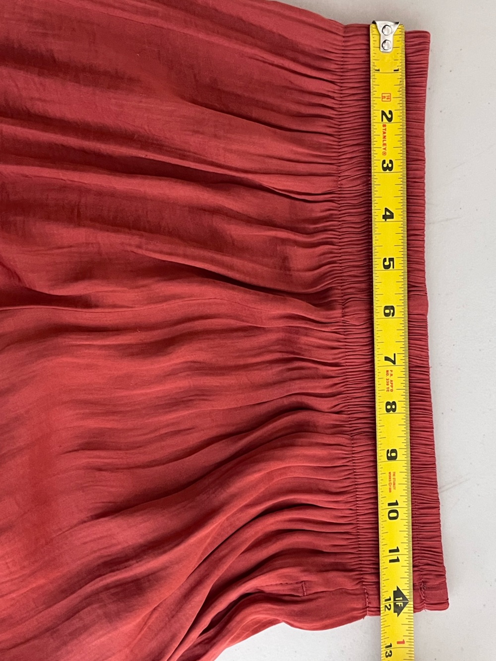 Zara Sz XS Rust Boho Pleated Satin Wide-Leg Pants - Picture 12 of 16